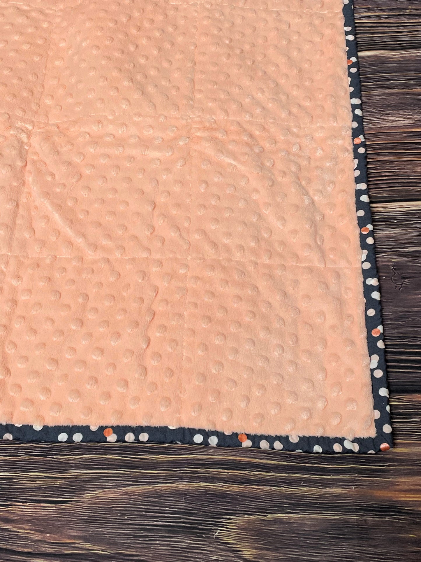 Blush & Navy Minky Baby Quilt